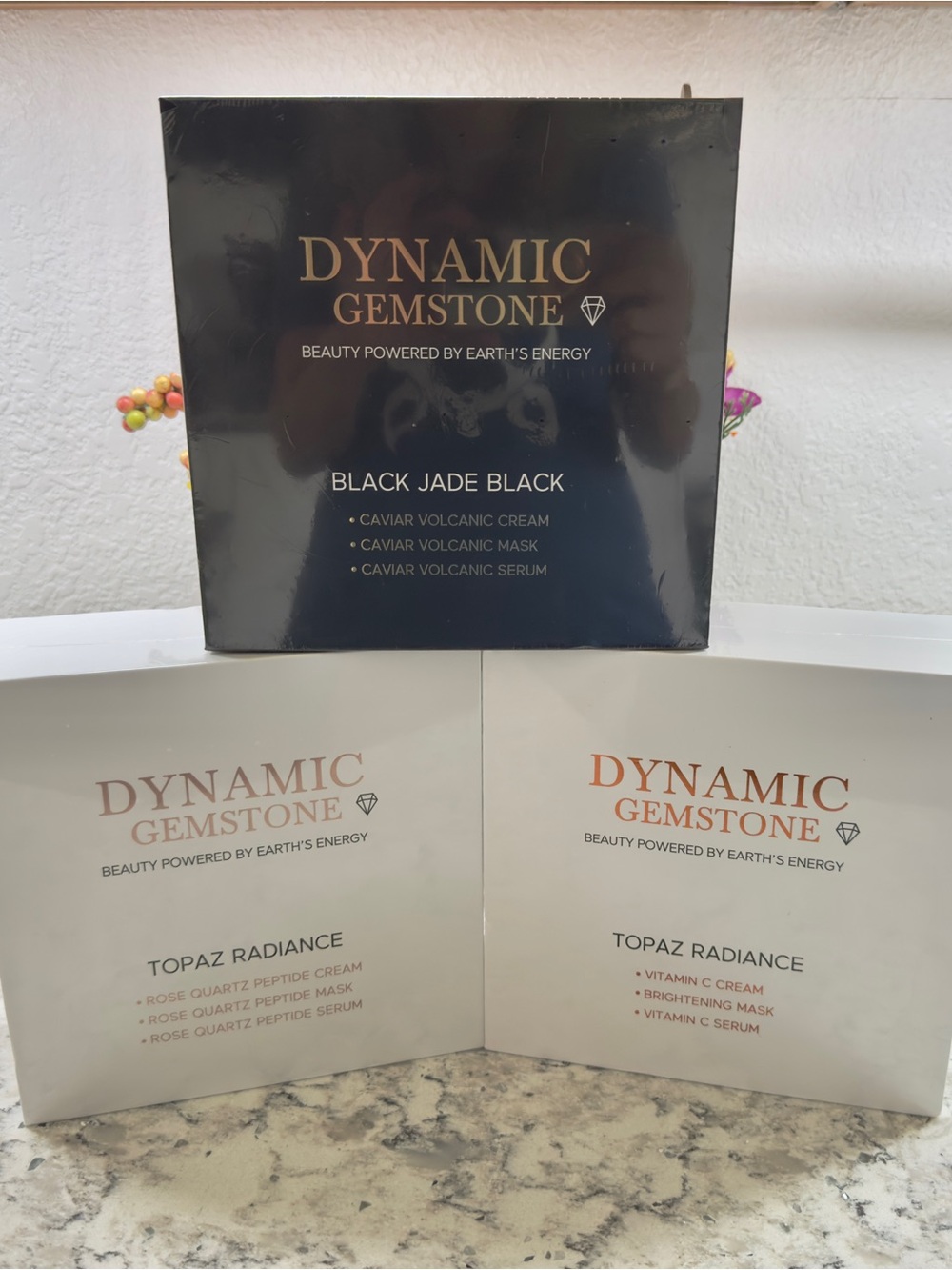 Dynamic Gemstone Skincare Sets, Black Caviar, Rose Quartz, Vitamin C - Picture 2 of 5